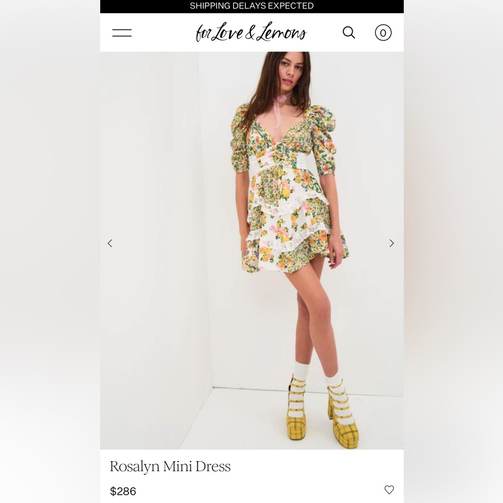 For love and lemons Rosalyn mini dress size xs